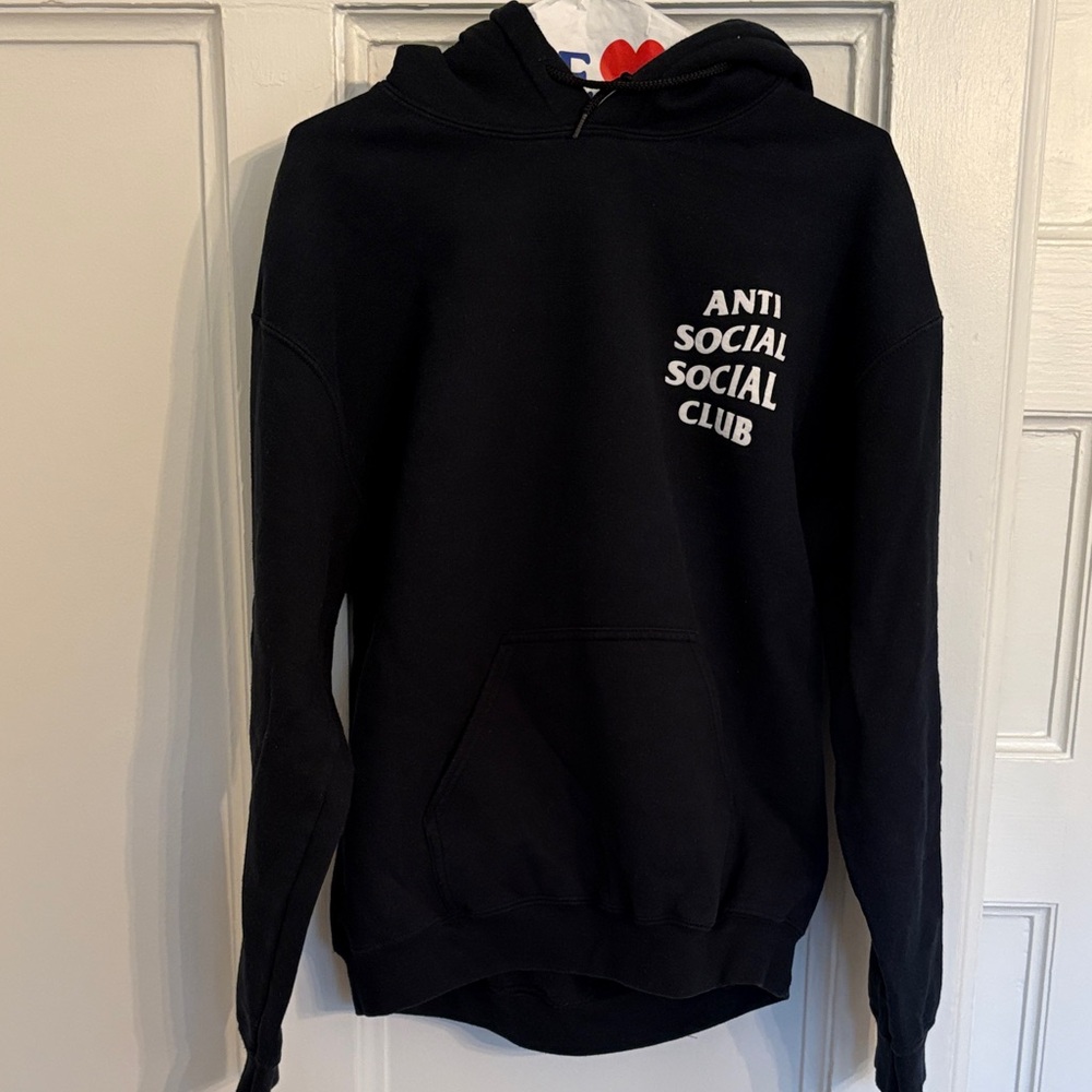 Gildan Black Hoodie with White Print